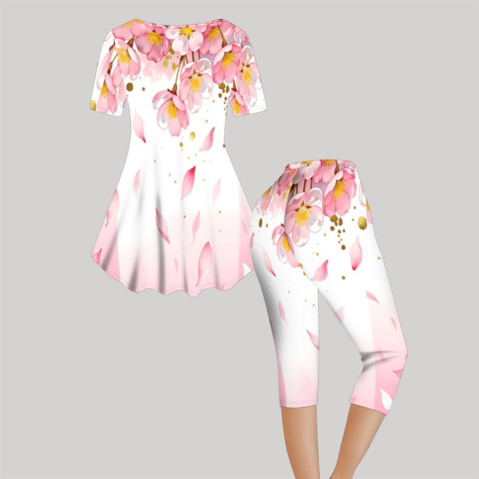 2pcs Vintage Print Two Piece S - Romper Floral Print ulasan dan harga