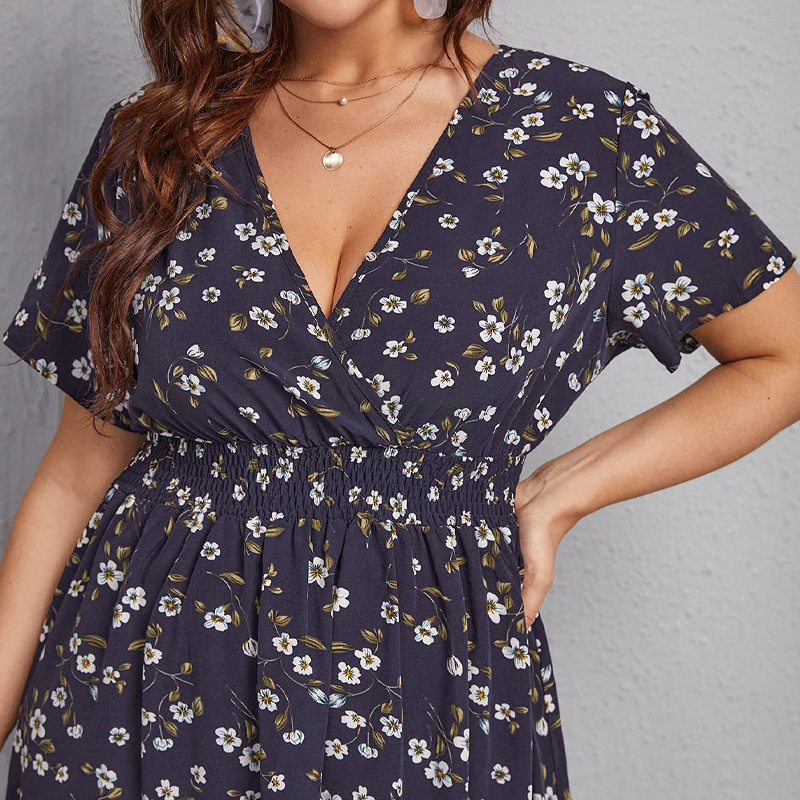 Plus Size Women's Dress, Flowe - Romper Floral Print ulasan dan harga