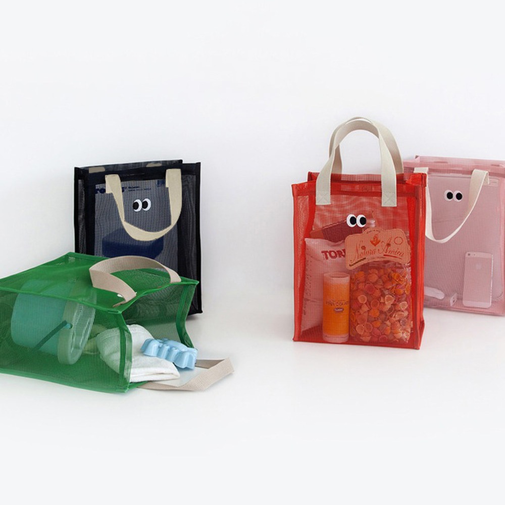 Large Capacity Mesh Fabric Sum - Tote Bag Beach ulasan dan harga