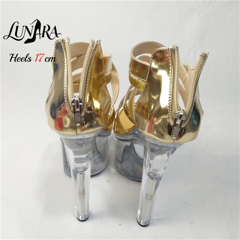 17cm/7Inch Gold Metallic Strap - Sandal Strappy Heeled ulasan dan harga