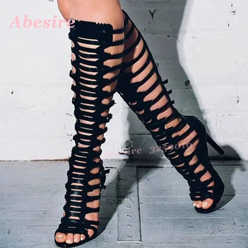 Peep Toe Multi-Buckled Summer  - Sandal Strappy Heeled ulasan dan harga